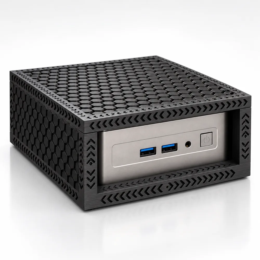 Black Edition case with black honeycomb panels