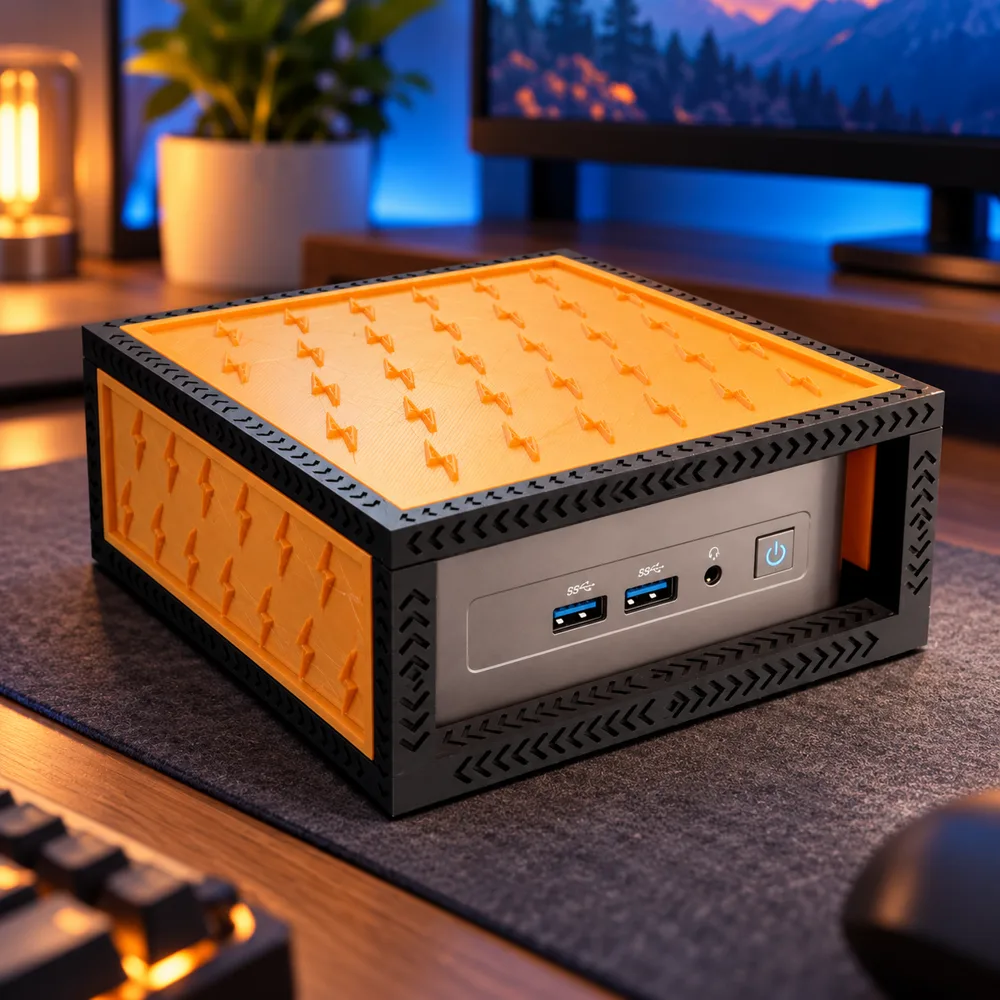 Gold Lightning case with lightning bolt panels